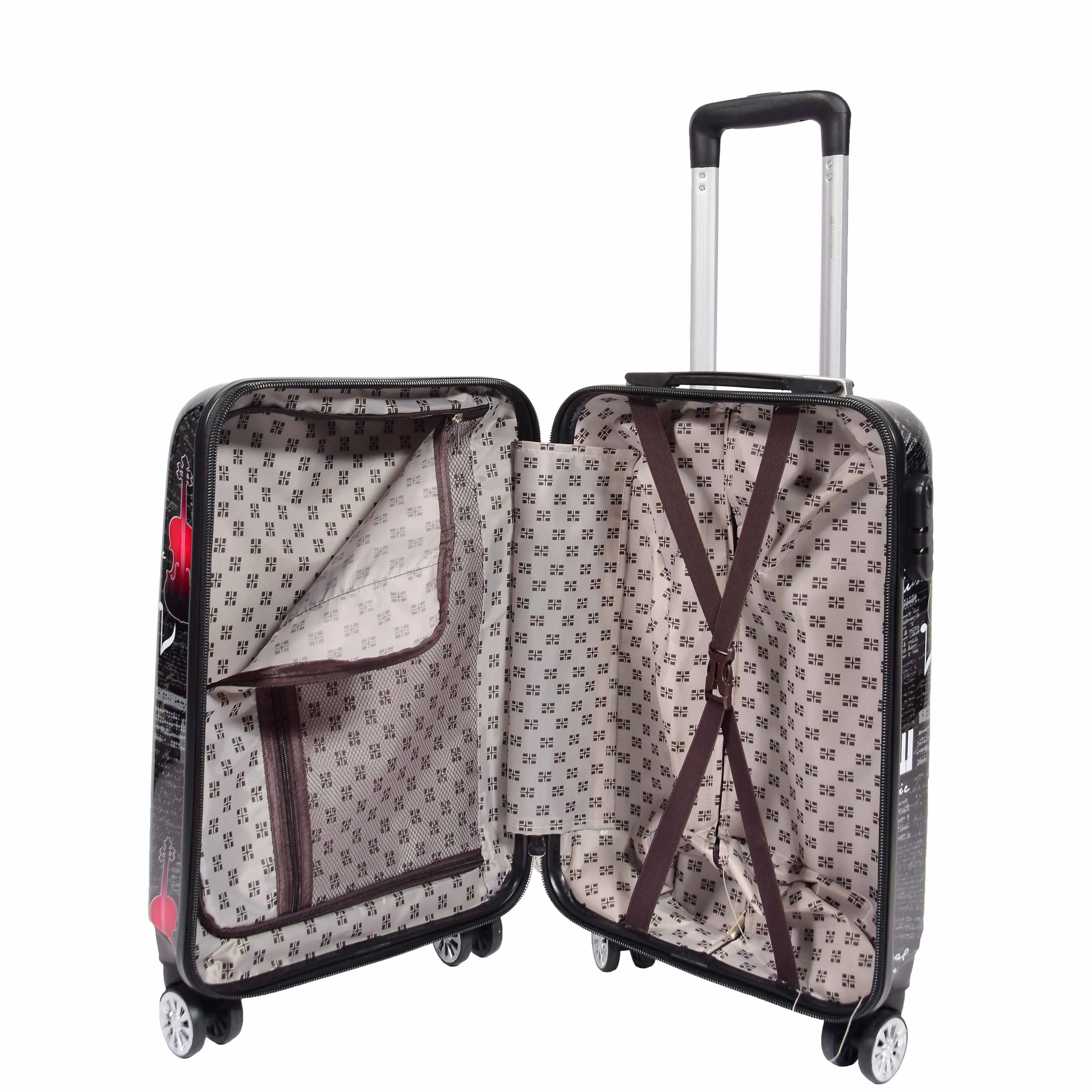 DR607 Classical Music Printed Four Wheeled Hard Shell Travel Luggage