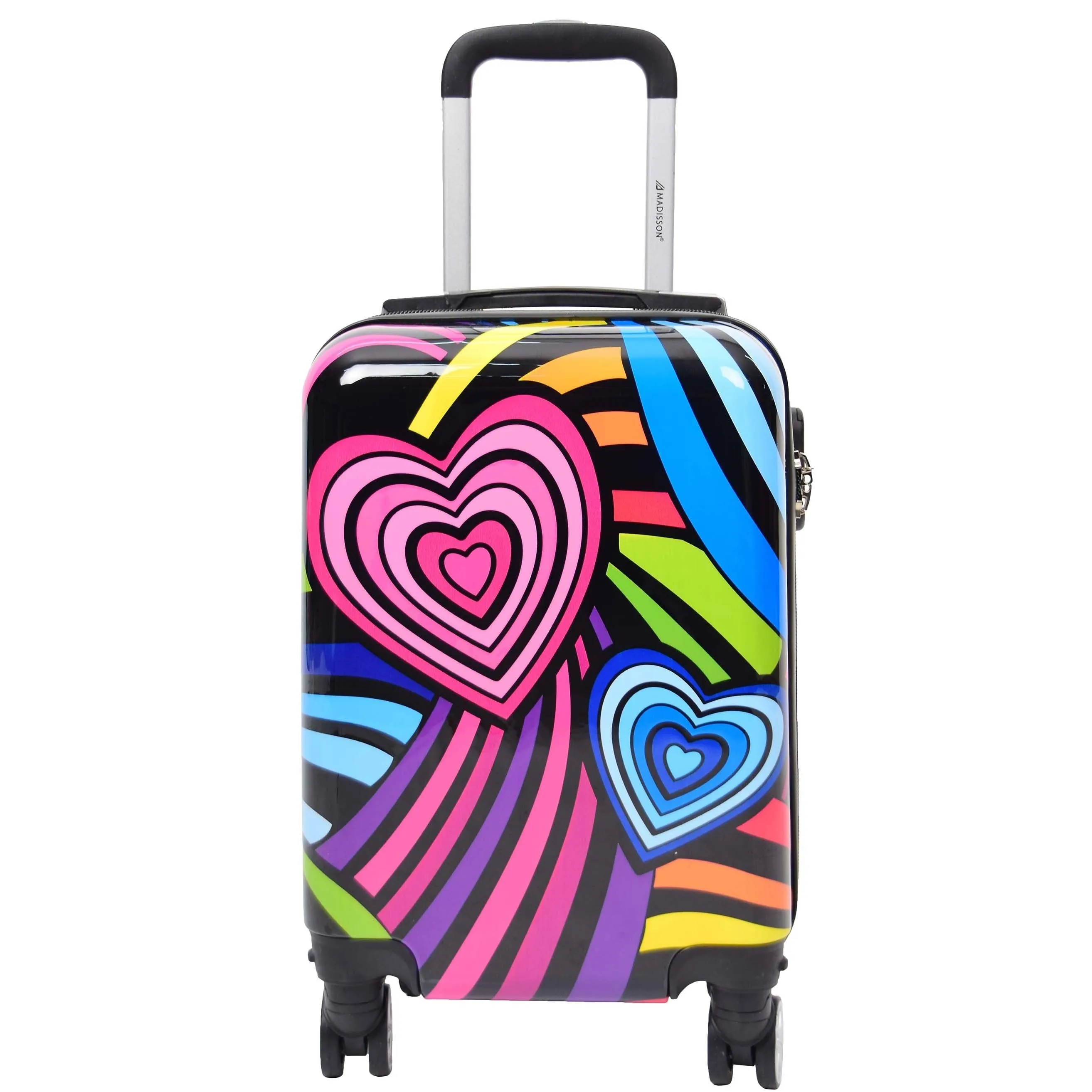 DR622 Lightweight Four Wheeled Luggage With Multi-Hearts Print