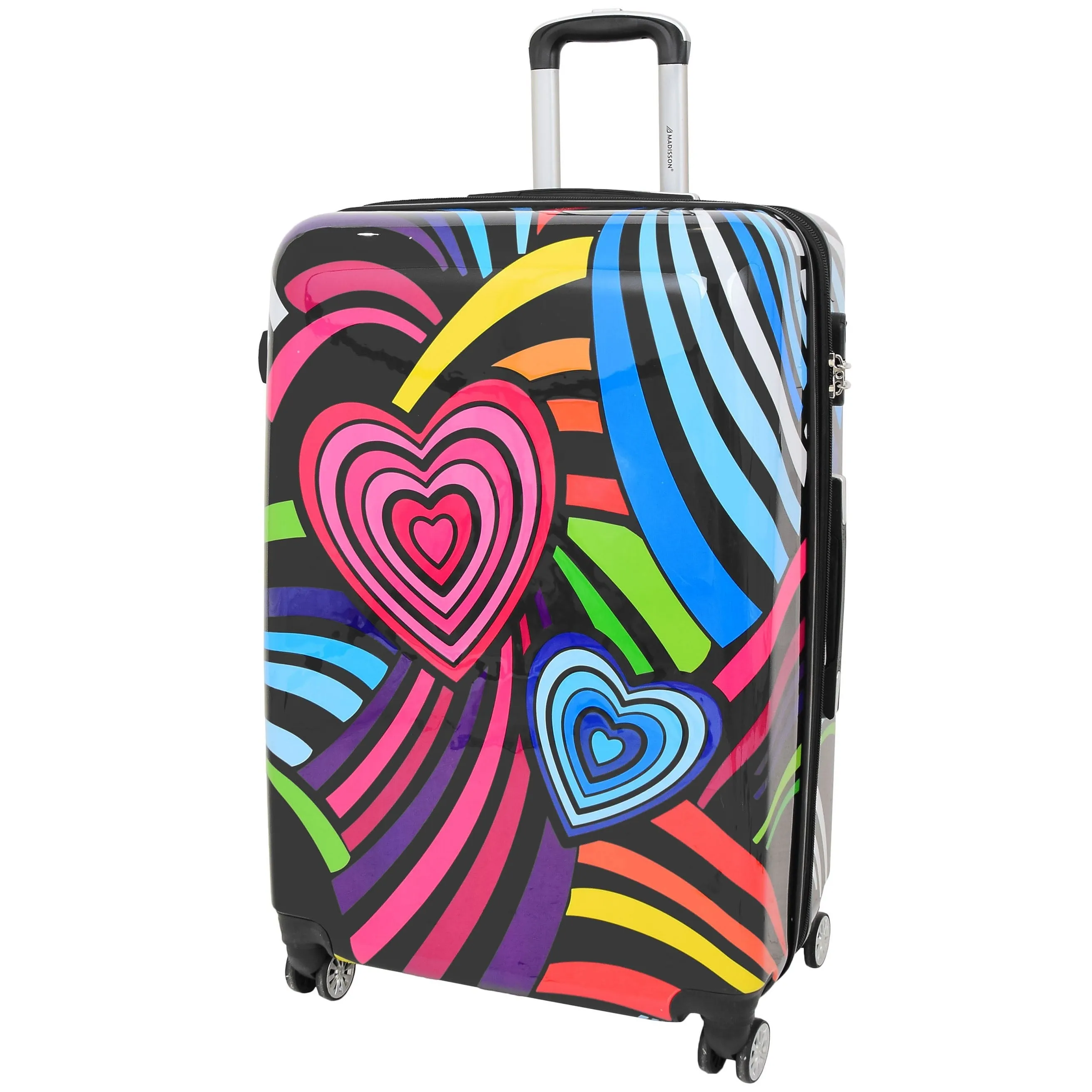 DR622 Lightweight Four Wheeled Luggage With Multi-Hearts Print