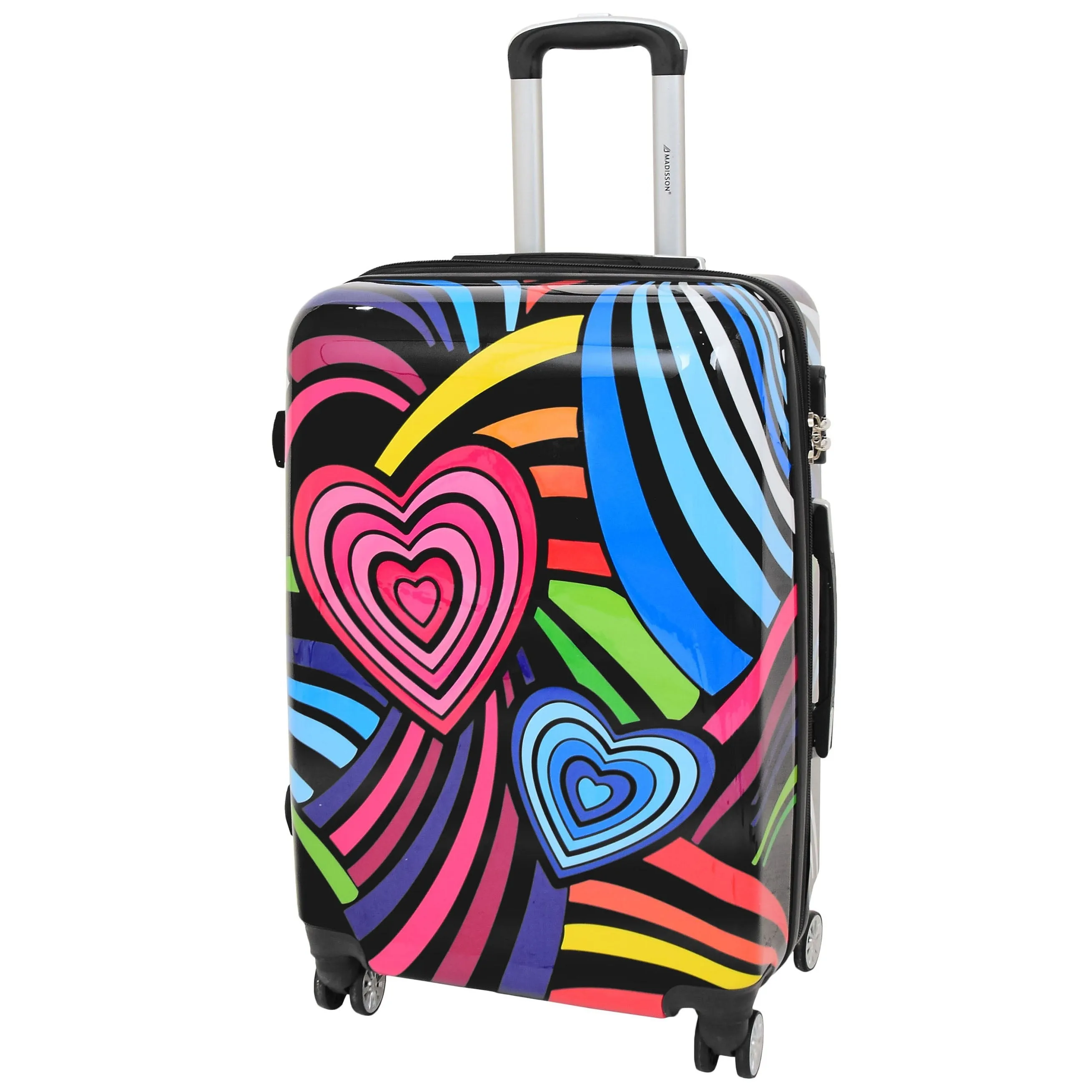 DR622 Lightweight Four Wheeled Luggage With Multi-Hearts Print