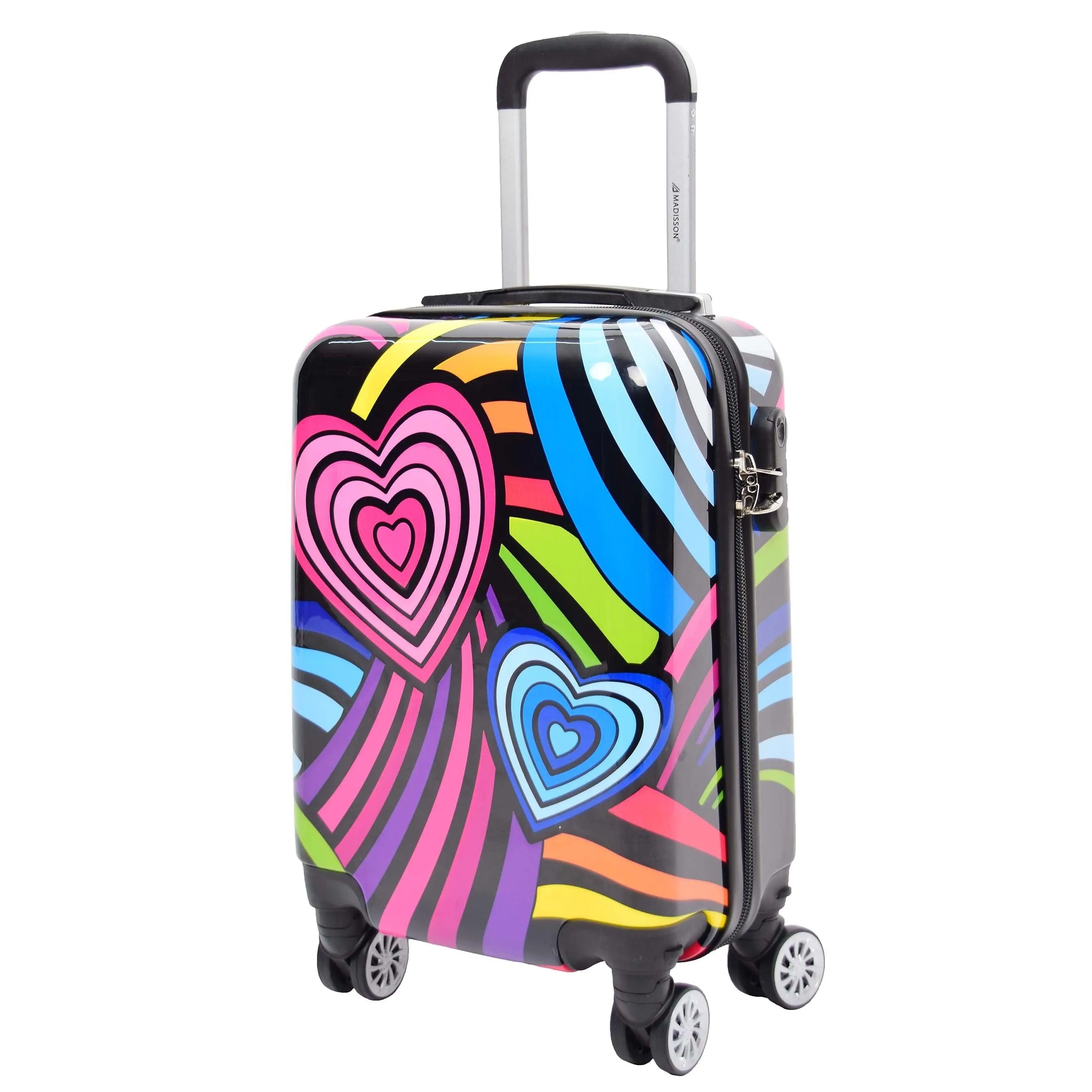 DR622 Lightweight Four Wheeled Luggage With Multi-Hearts Print