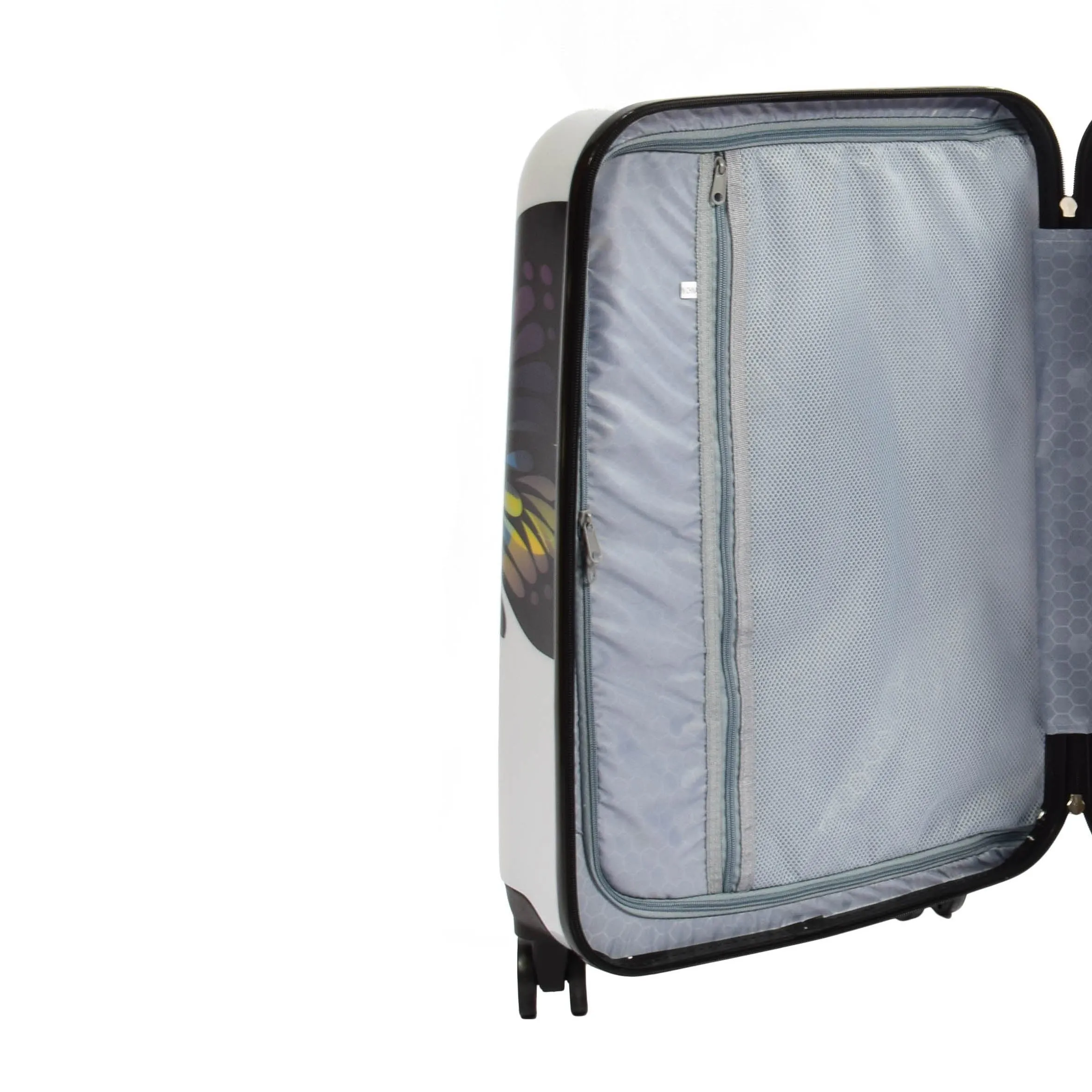 DR629 Expandable Four Wheel Hard Shell Travel Luggage With Butterfly Print