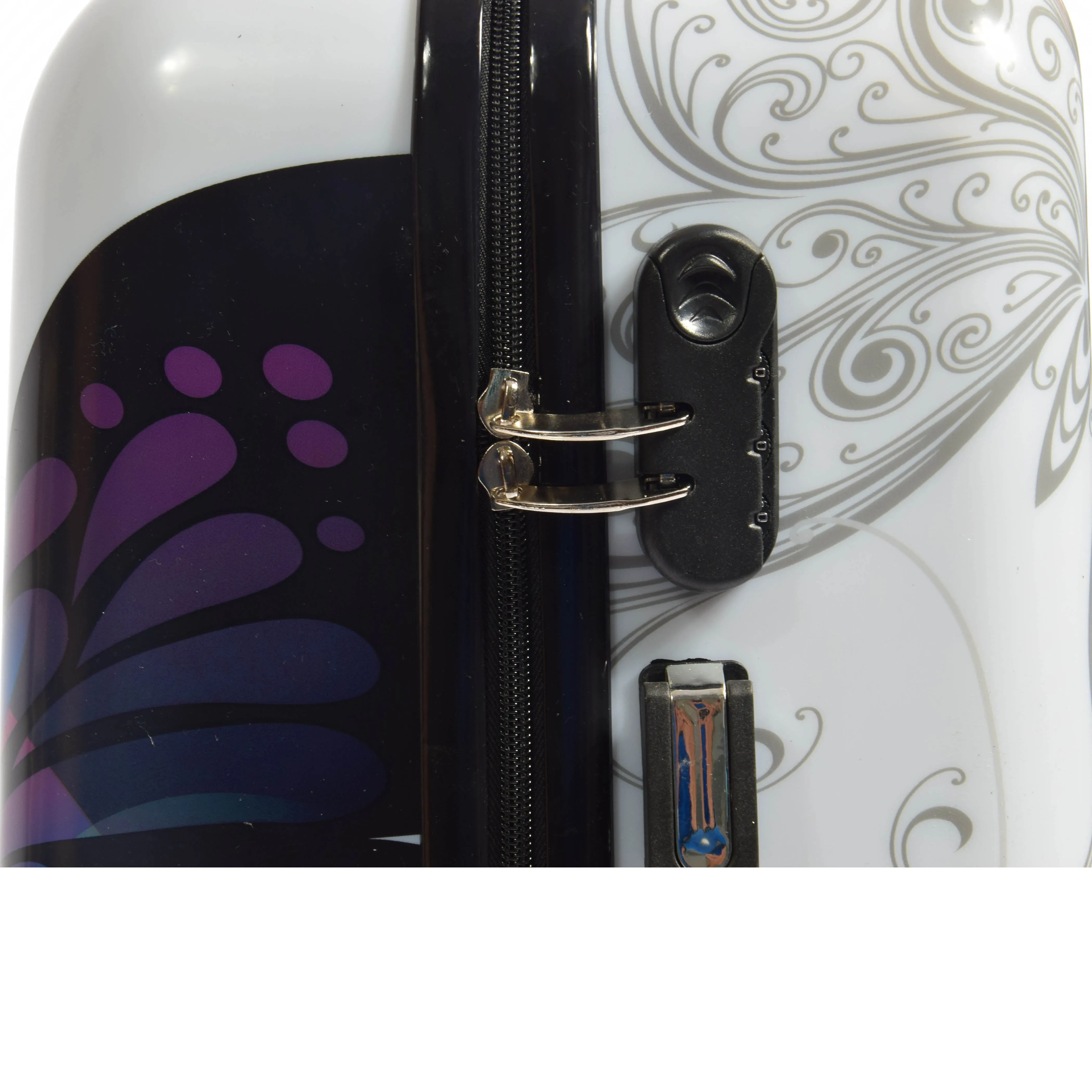 DR629 Expandable Four Wheel Hard Shell Travel Luggage With Butterfly Print