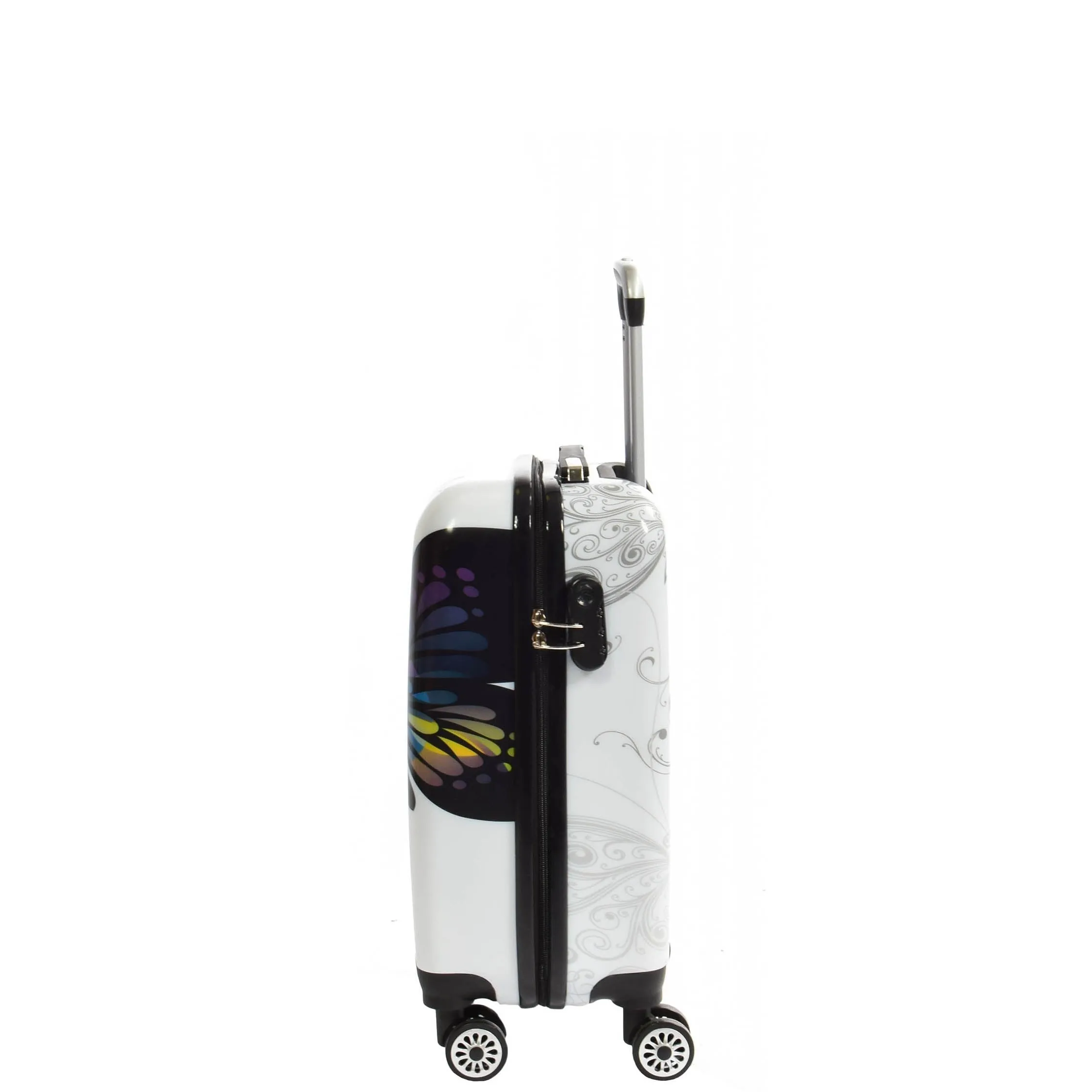 DR629 Expandable Four Wheel Hard Shell Travel Luggage With Butterfly Print