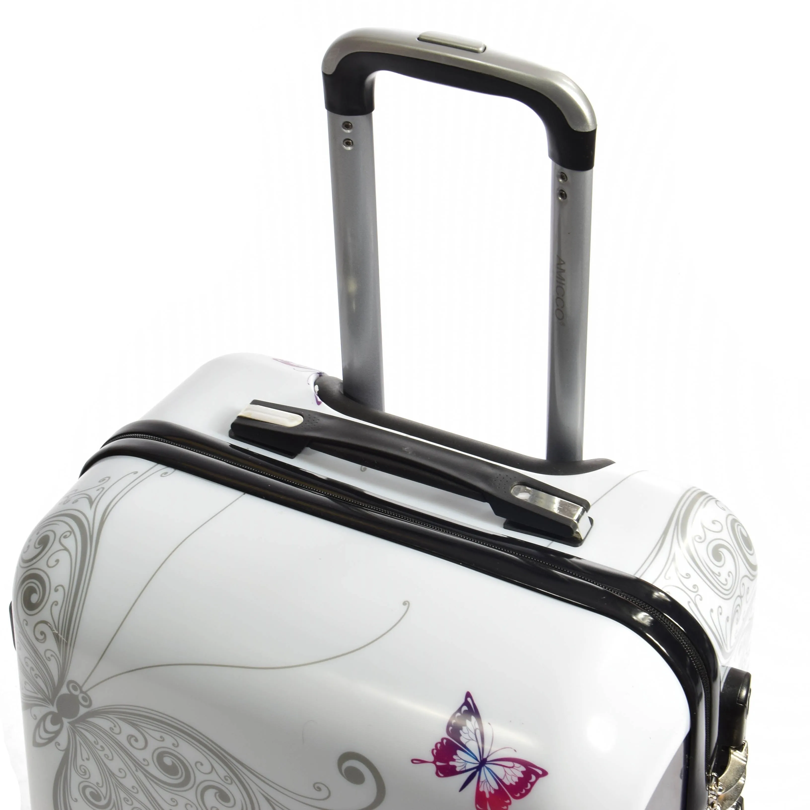 DR629 Expandable Four Wheel Hard Shell Travel Luggage With Butterfly Print