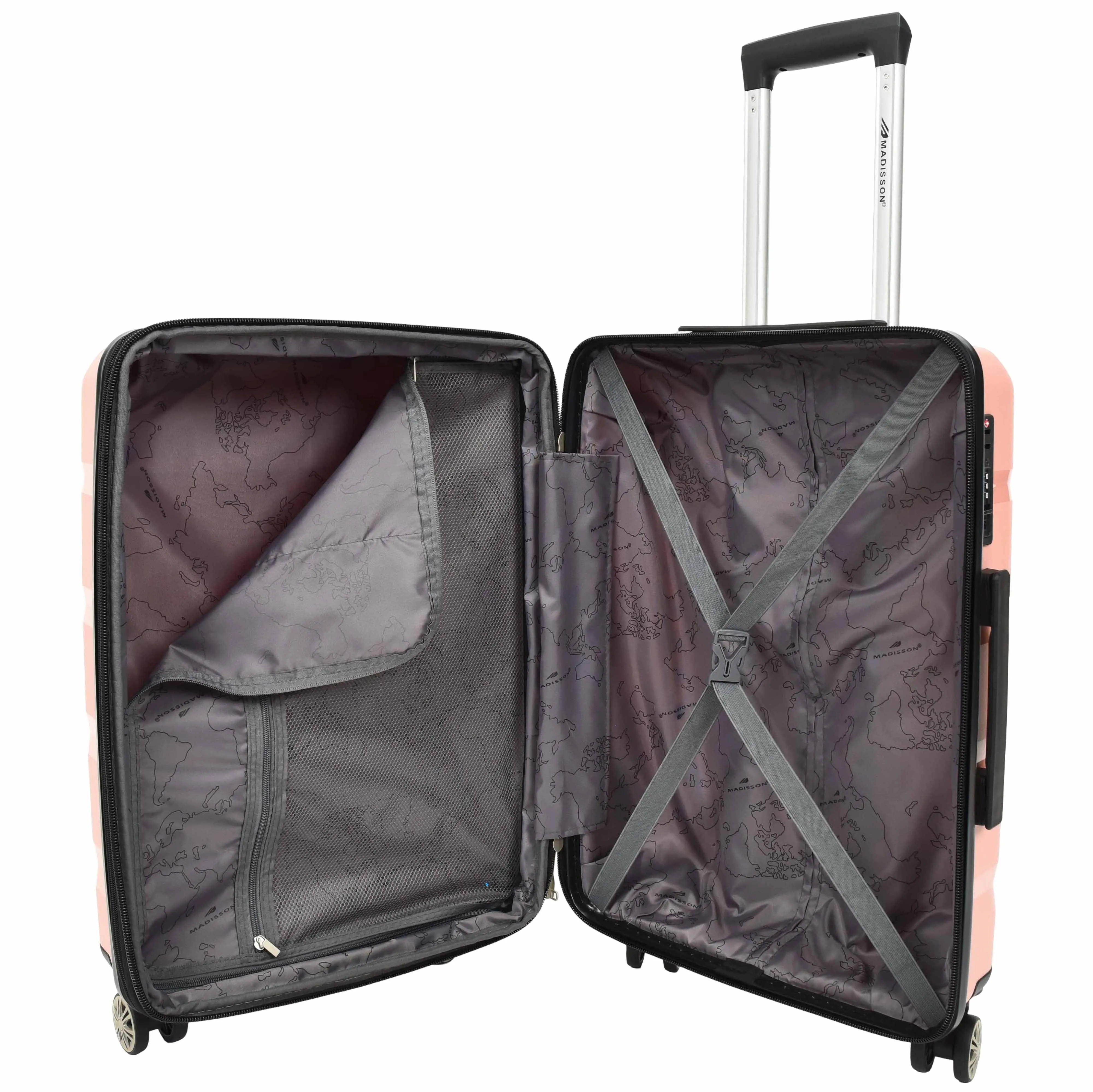 DR646 Expandable Travel Suitcases Hard Shell Four Wheel PP Luggage Rose Gold