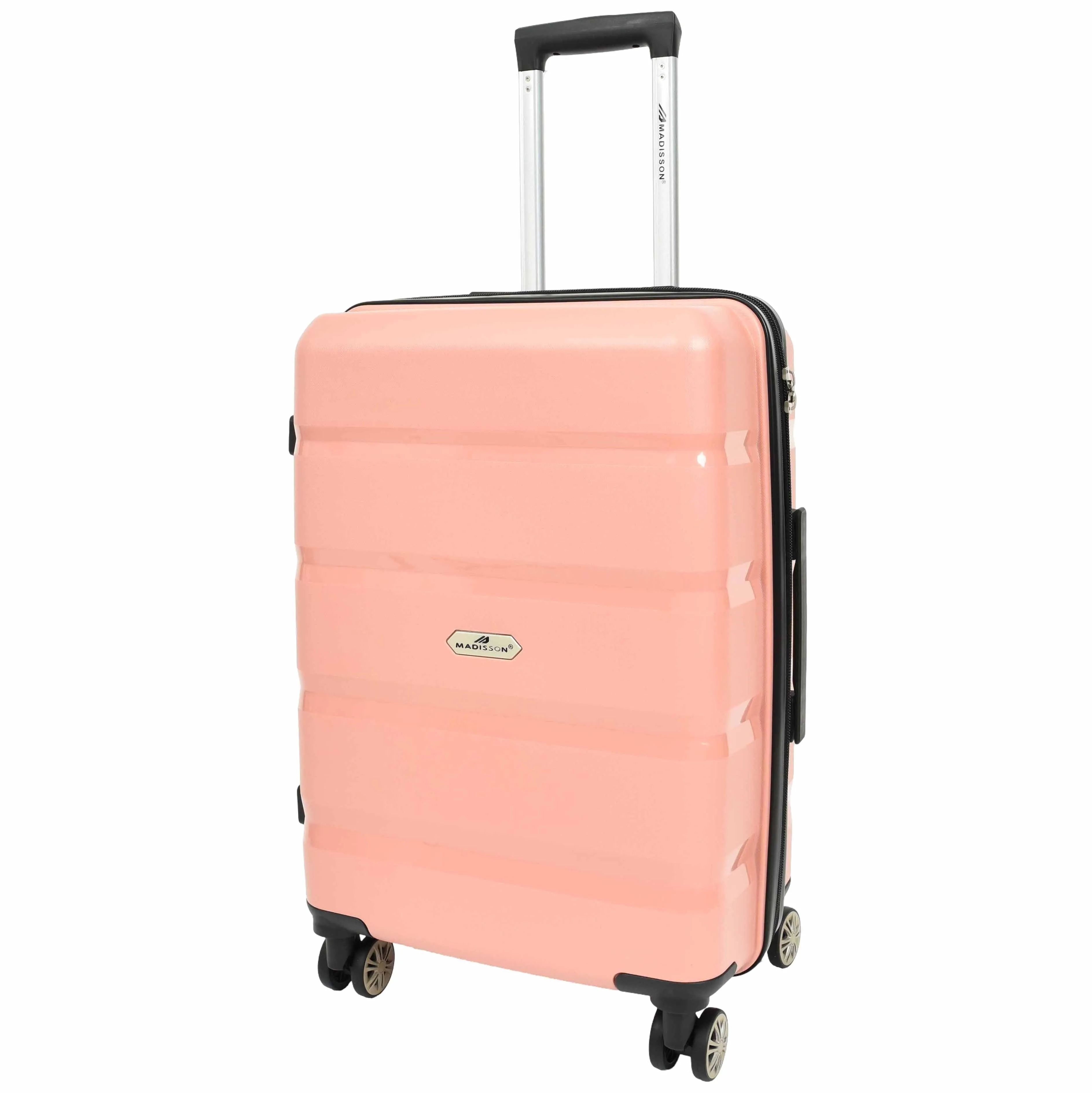 DR646 Expandable Travel Suitcases Hard Shell Four Wheel PP Luggage Rose Gold