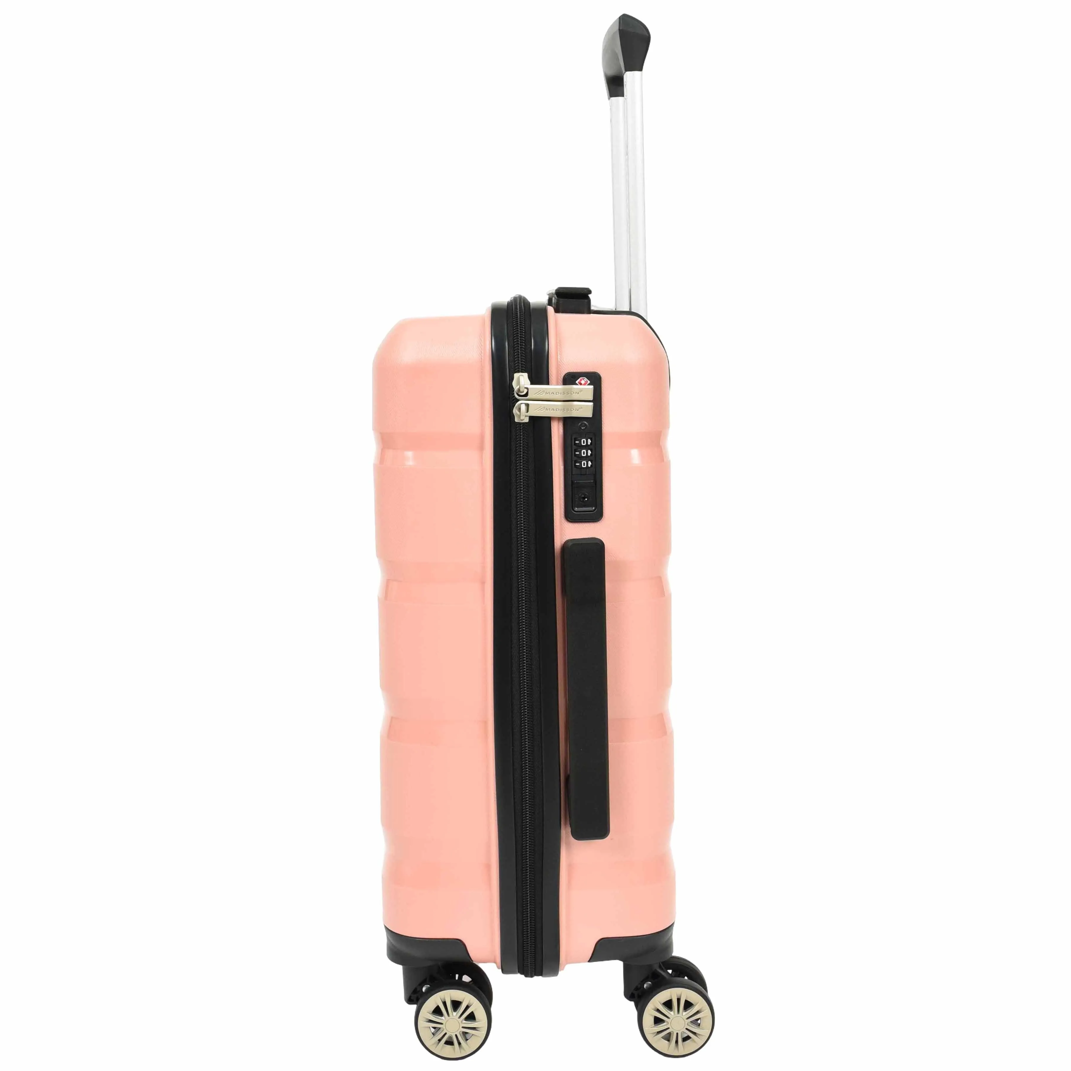 DR646 Expandable Travel Suitcases Hard Shell Four Wheel PP Luggage Rose Gold