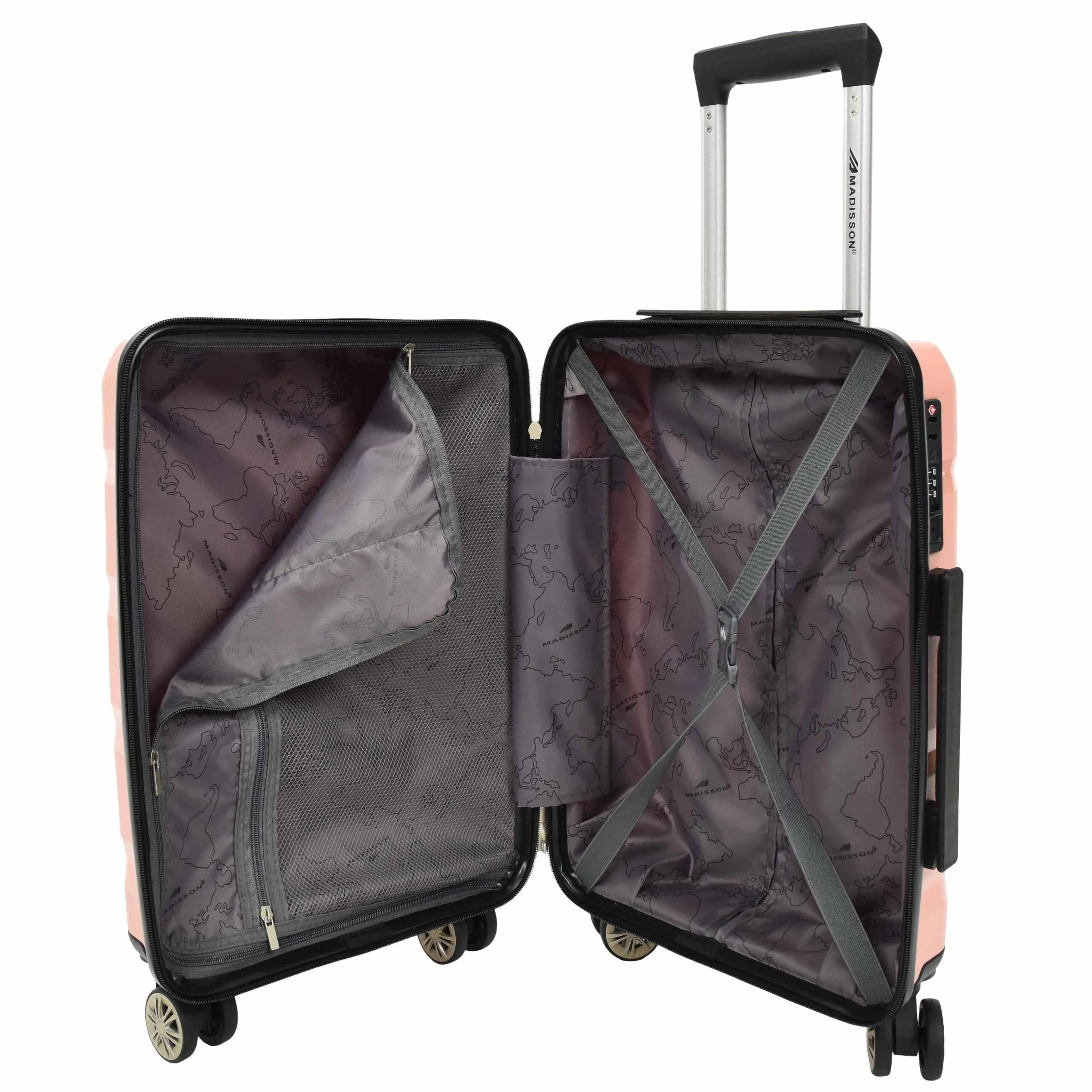 DR646 Expandable Travel Suitcases Hard Shell Four Wheel PP Luggage Rose Gold
