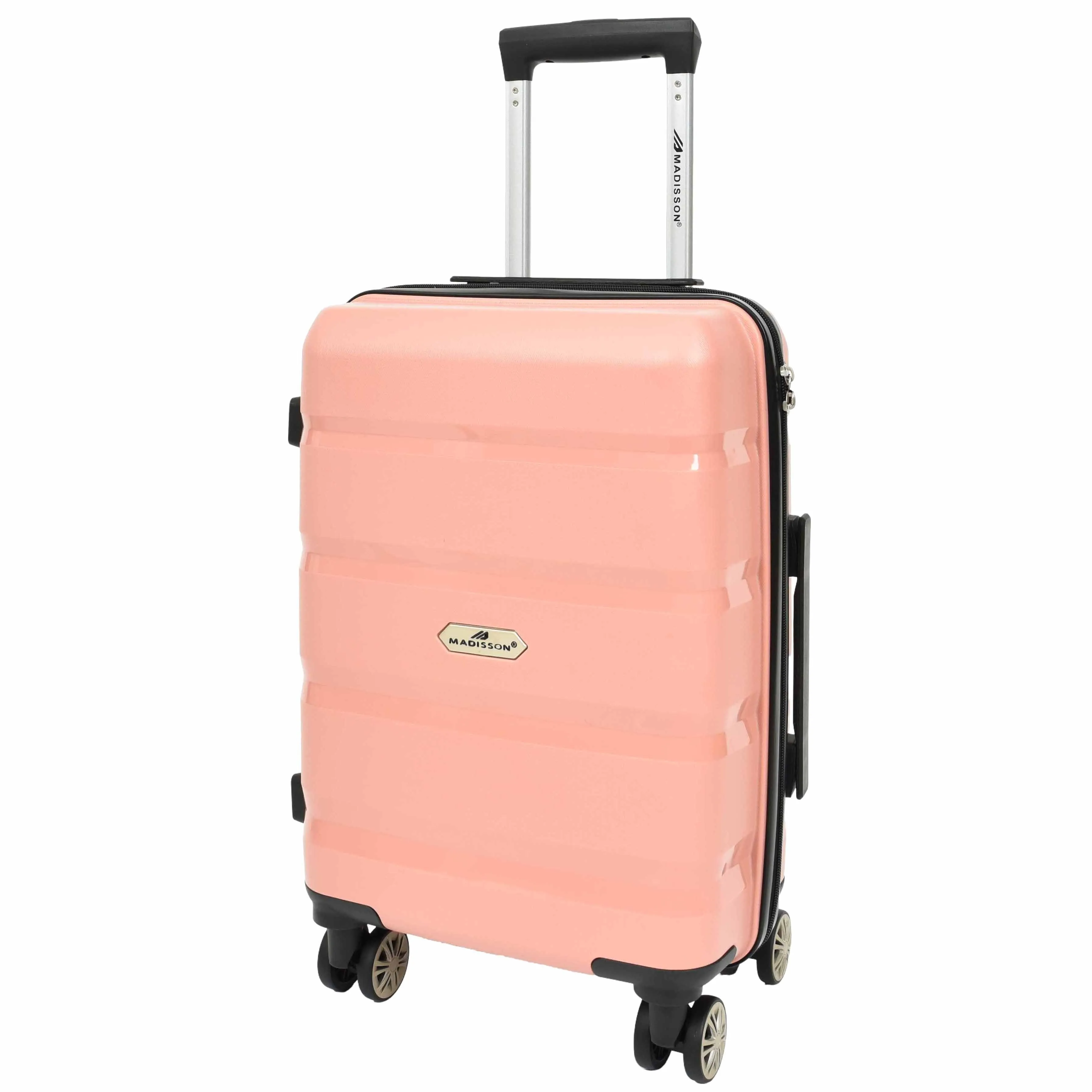 DR646 Expandable Travel Suitcases Hard Shell Four Wheel PP Luggage Rose Gold
