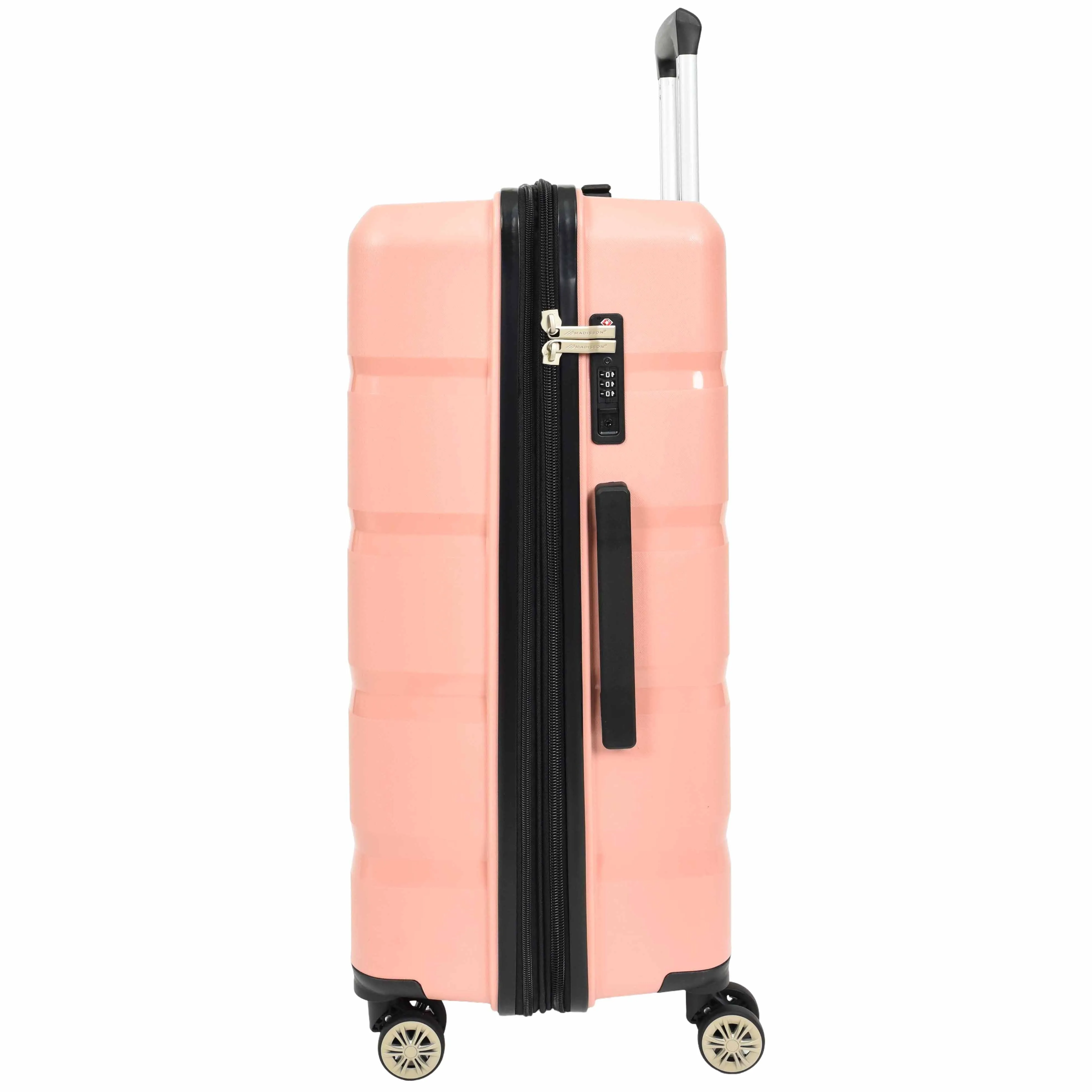 DR646 Expandable Travel Suitcases Hard Shell Four Wheel PP Luggage Rose Gold