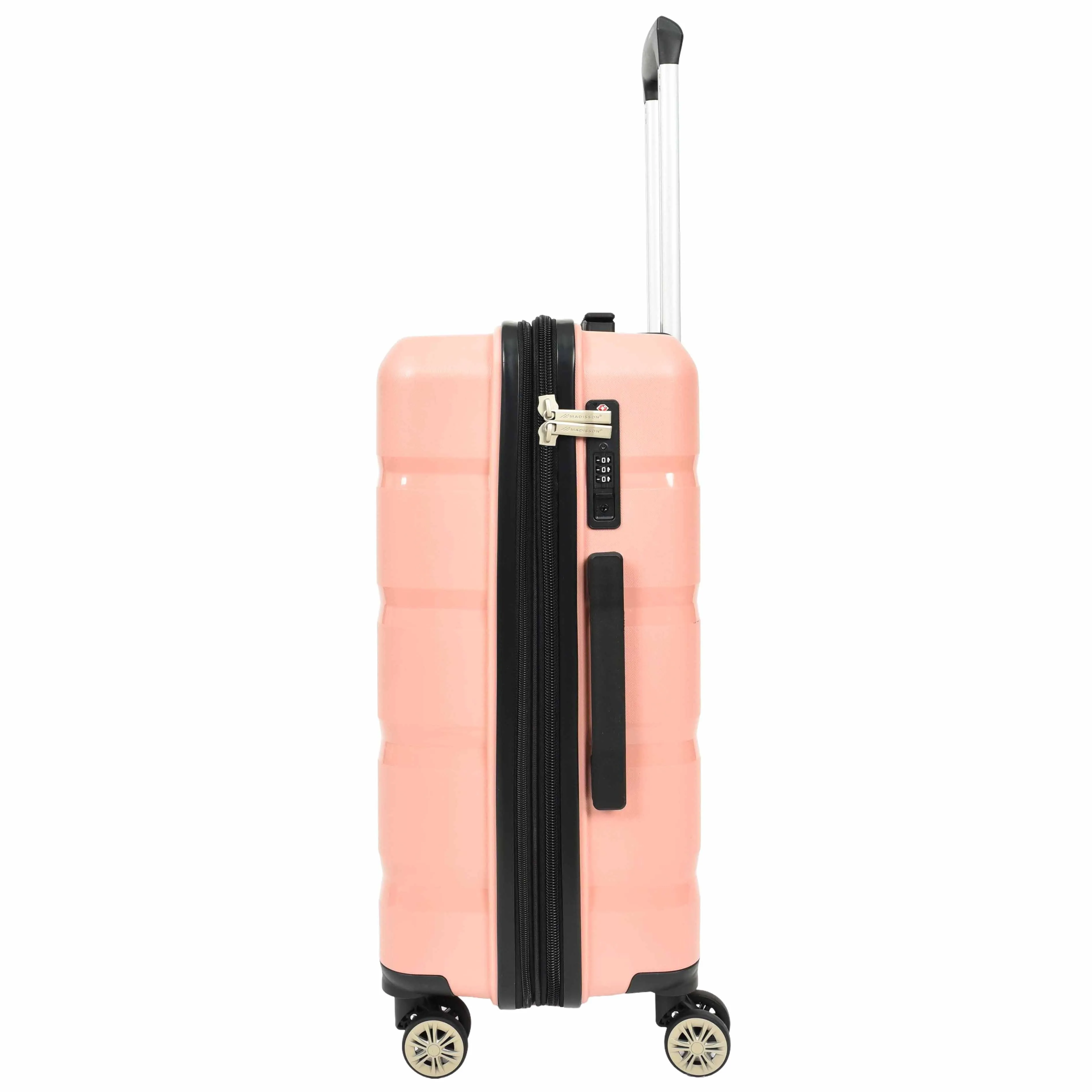 DR646 Expandable Travel Suitcases Hard Shell Four Wheel PP Luggage Rose Gold