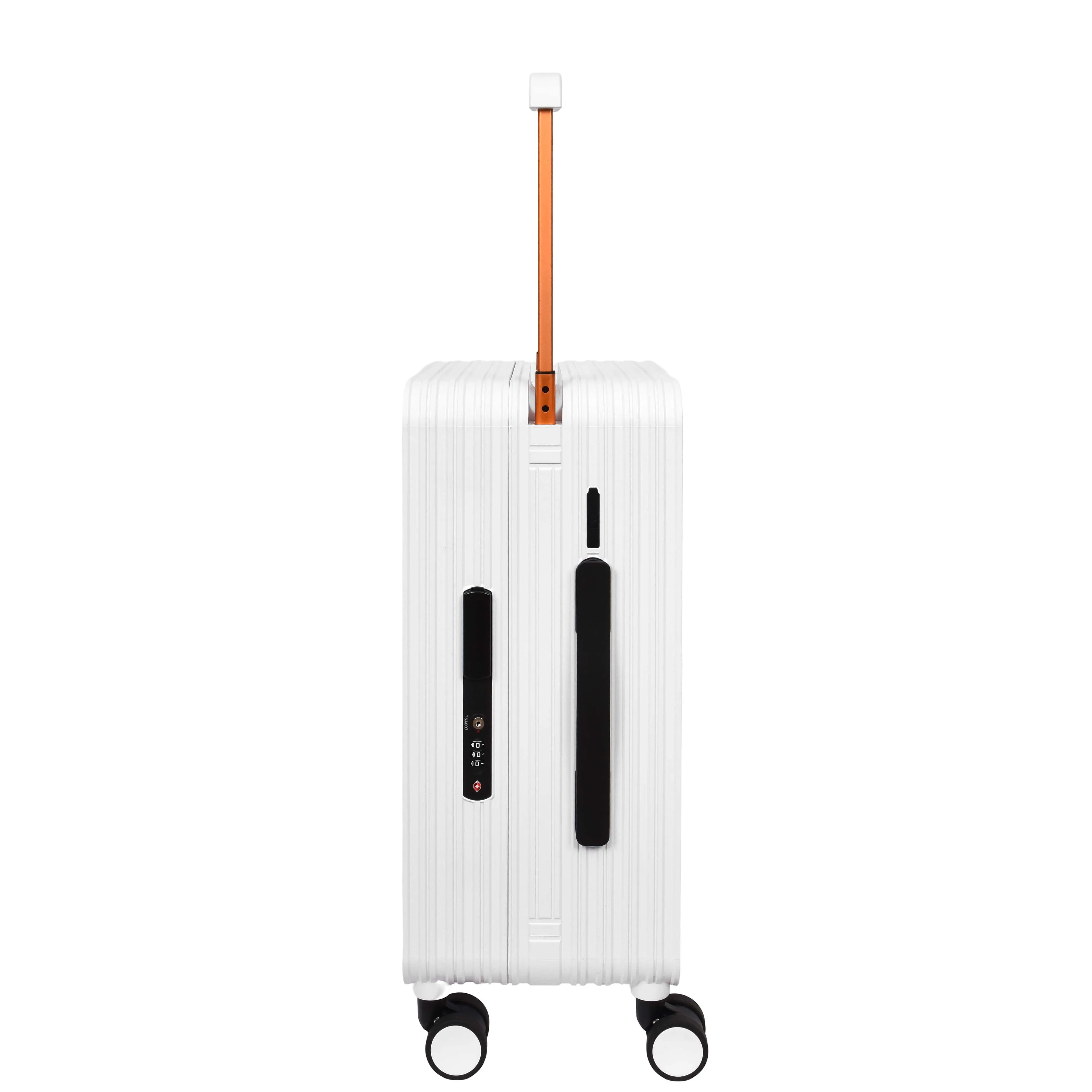 DR698 Cabin Size USB Port Suitcase Four Wheels Hard Shell Smart Luggage White
