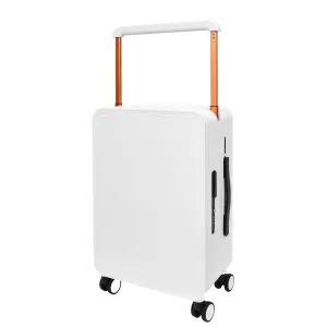 DR698 Cabin Size USB Port Suitcase Four Wheels Hard Shell Smart Luggage White