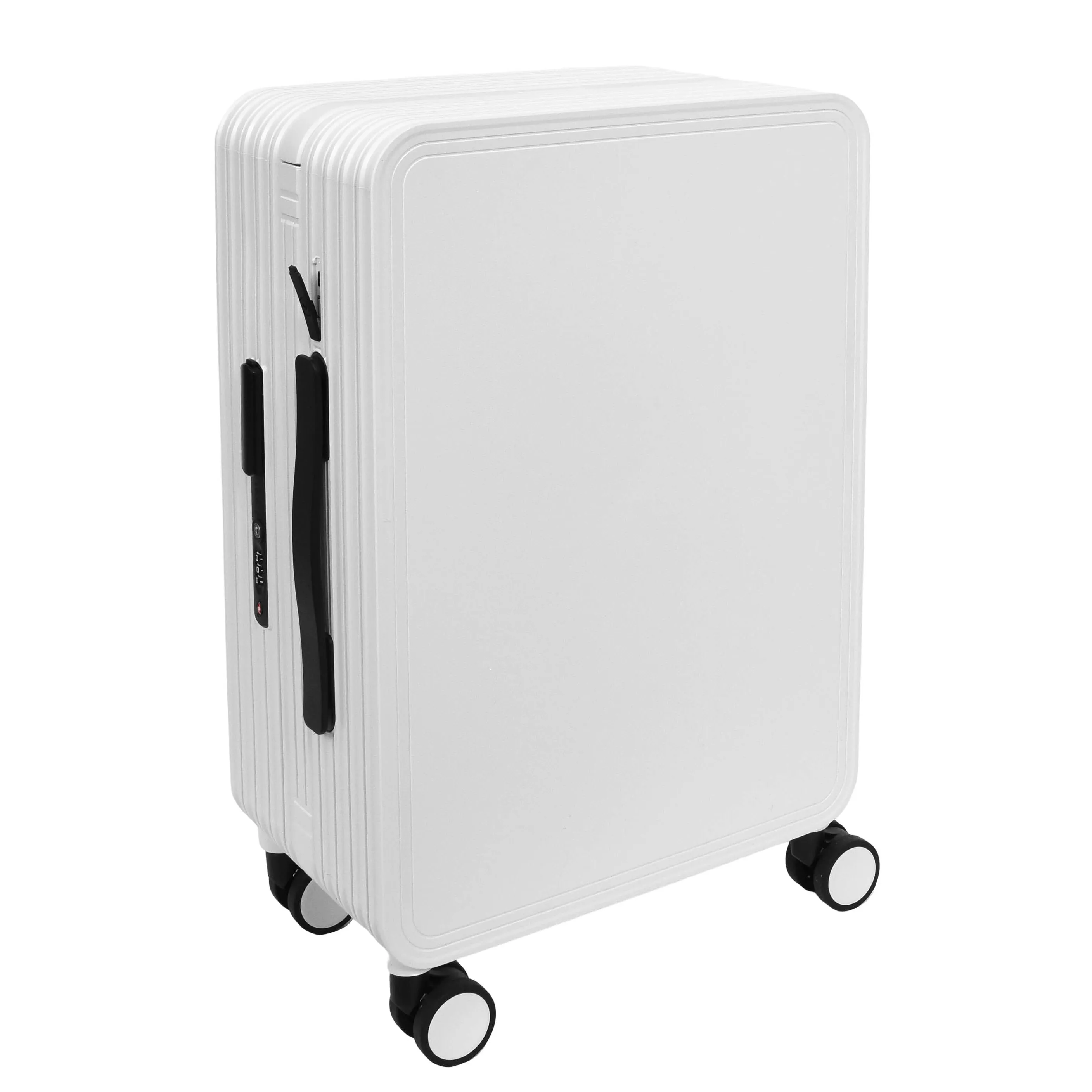 DR698 Cabin Size USB Port Suitcase Four Wheels Hard Shell Smart Luggage White