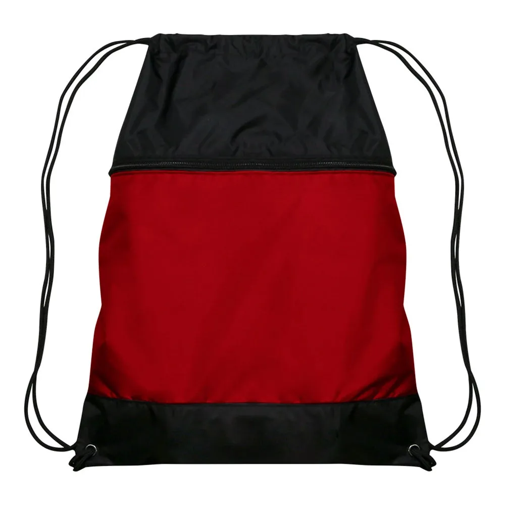 Drawstring Bag w/Zipper Pocket
