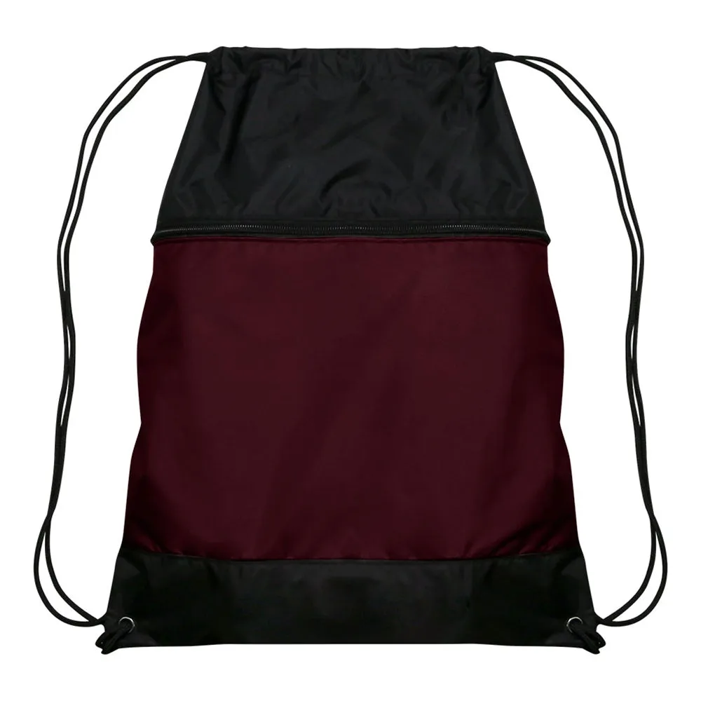 Drawstring Bag w/Zipper Pocket