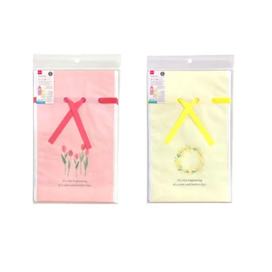 Drawstring Plastic Bag with Bottom Gusset - Spring Flower - 2pcs - 11.81in X 7.48in X 2.36in - 30cm