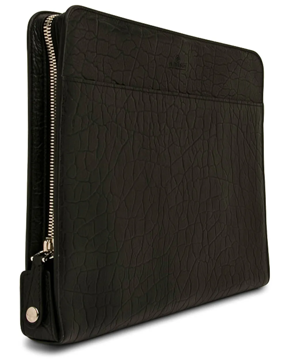 Embossed Leather Portfolio in Black