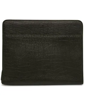 Embossed Leather Portfolio in Black