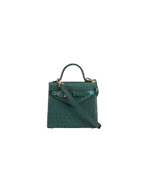 Emerald Green Ostrich | 'Isibambo' Top Handle Bag