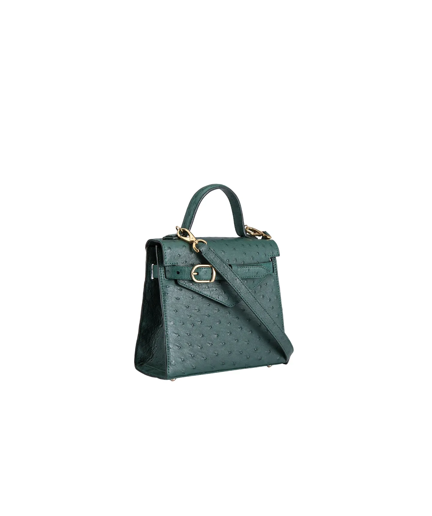 Emerald Green Ostrich | 'Isibambo' Top Handle Bag