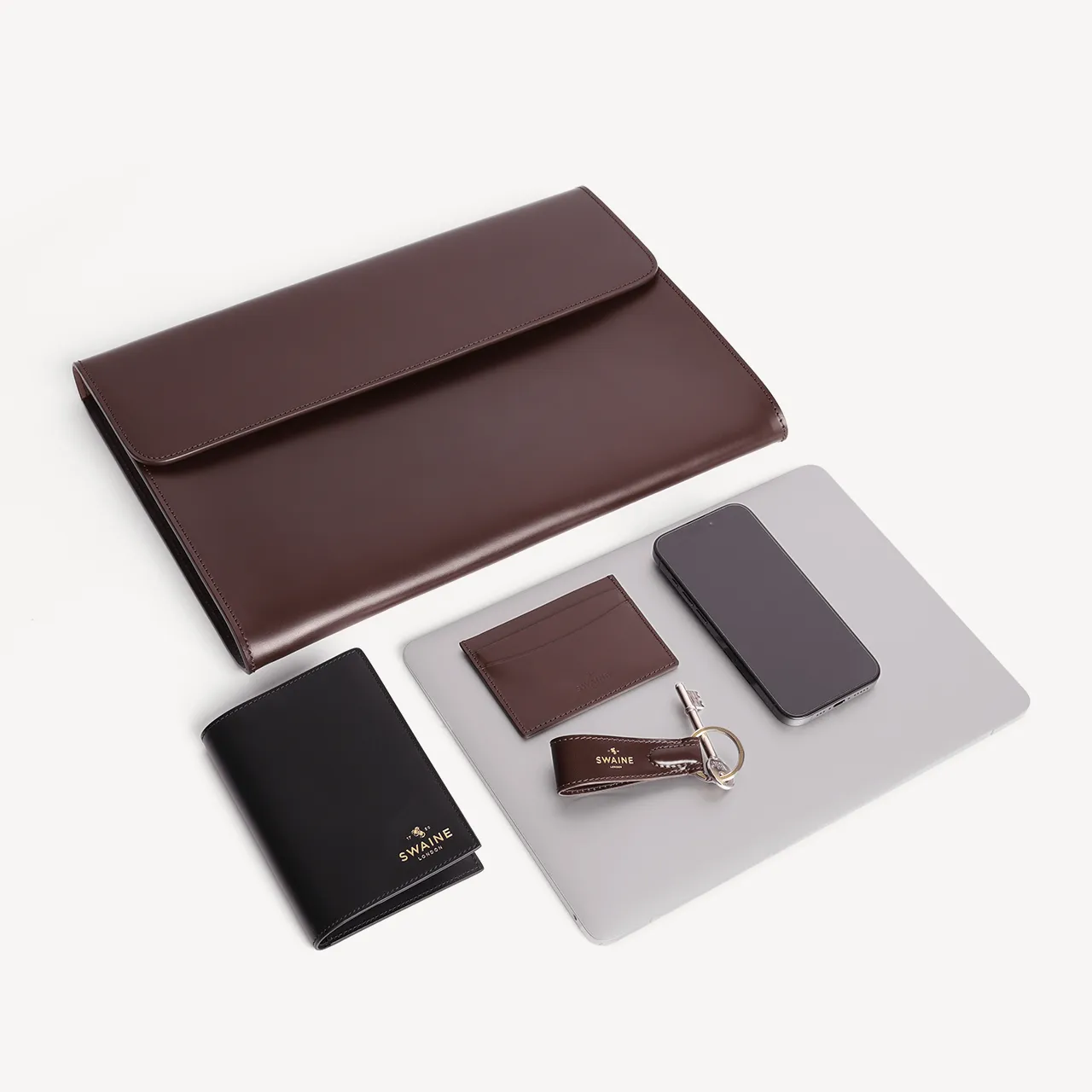 Eton Document Holder - London Tan with Beige suede lining