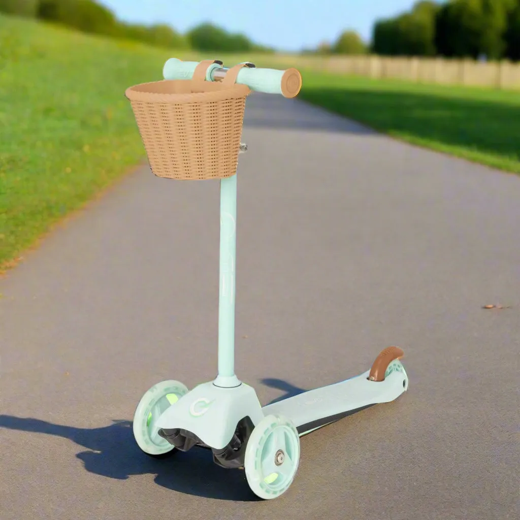 EVO Mini Cruiser Scooter With Basket - Mint Green