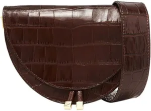 Fashion Saddle Bag Animal Print Alligator Leather Bag Round Handbag Women Vintage Half Moon Bags 2019 New Wholesale, coffee