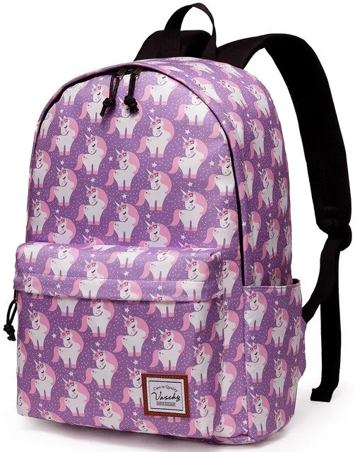 Fashion Women Backpack Girls VASCHY Classic Water Resistant Floral School Backpack 15Inch Laptop Casual Daypack Unicorn Backpack