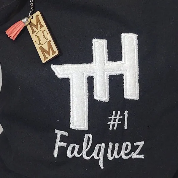 Faux Chenille Letter Tote Bag