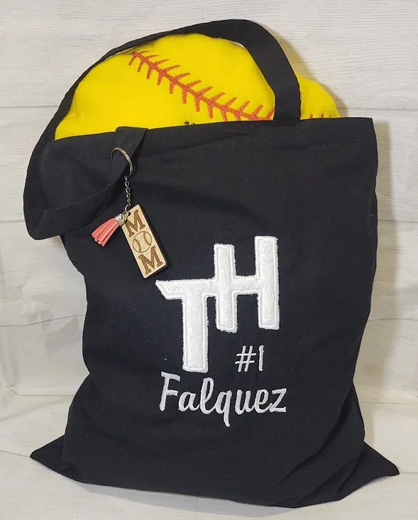 Faux Chenille Letter Tote Bag