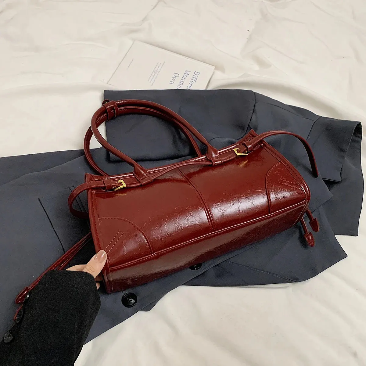 Faux Leather Retro Underarm Bags