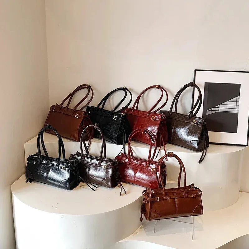 Faux Leather Retro Underarm Bags