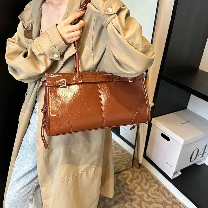Faux Leather Retro Underarm Bags