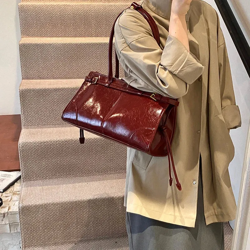 Faux Leather Retro Underarm Bags