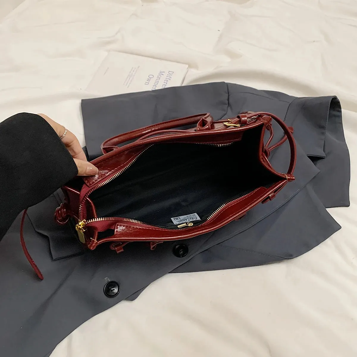 Faux Leather Retro Underarm Bags