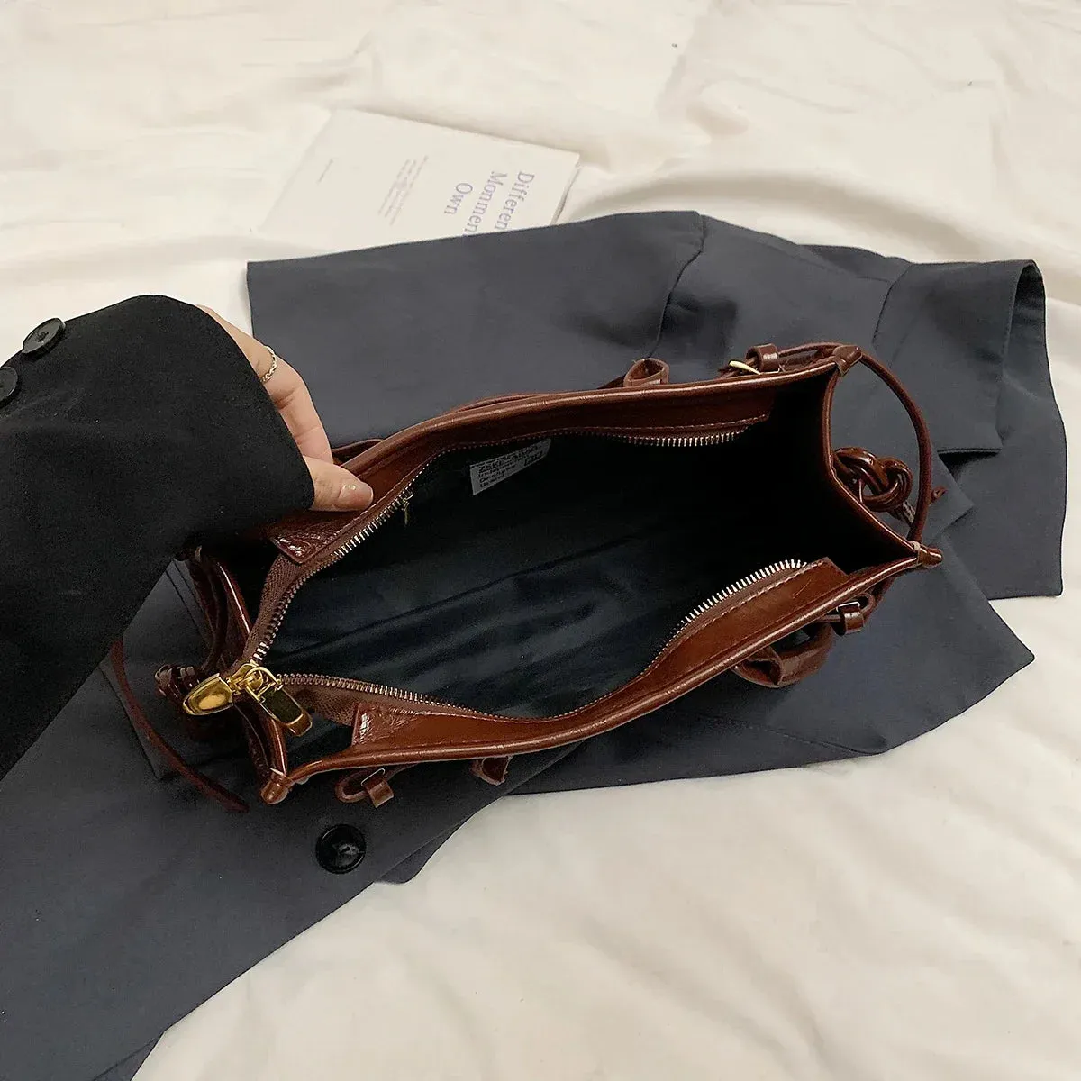 Faux Leather Retro Underarm Bags