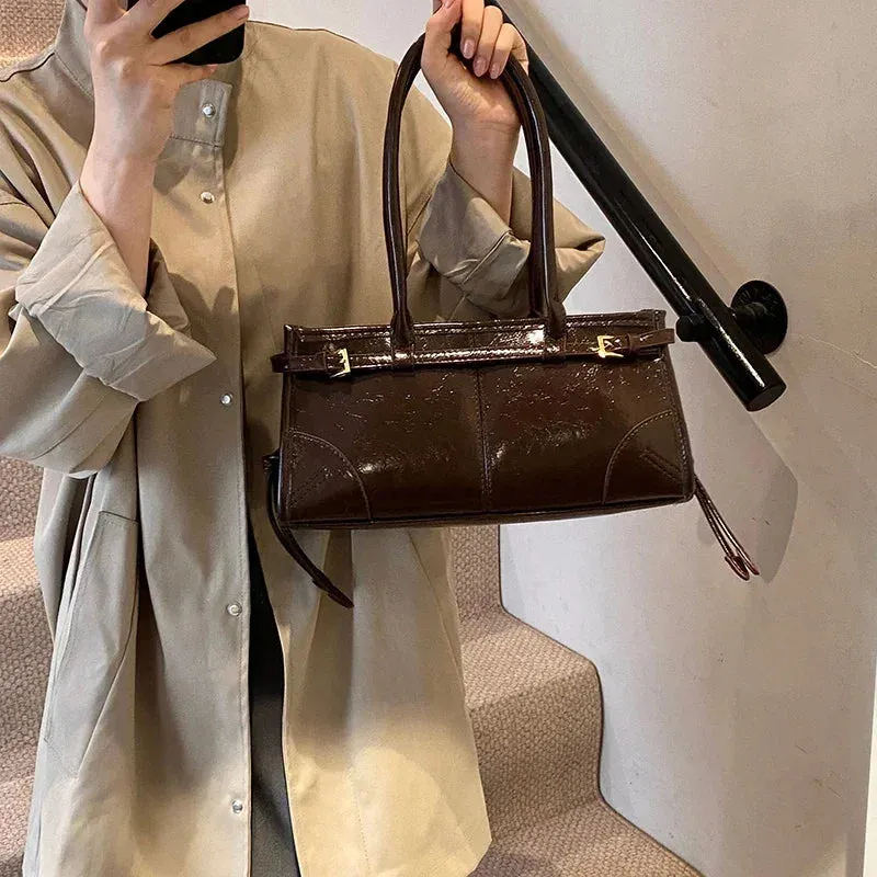 Faux Leather Retro Underarm Bags