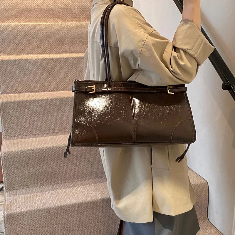 Faux Leather Retro Underarm Bags