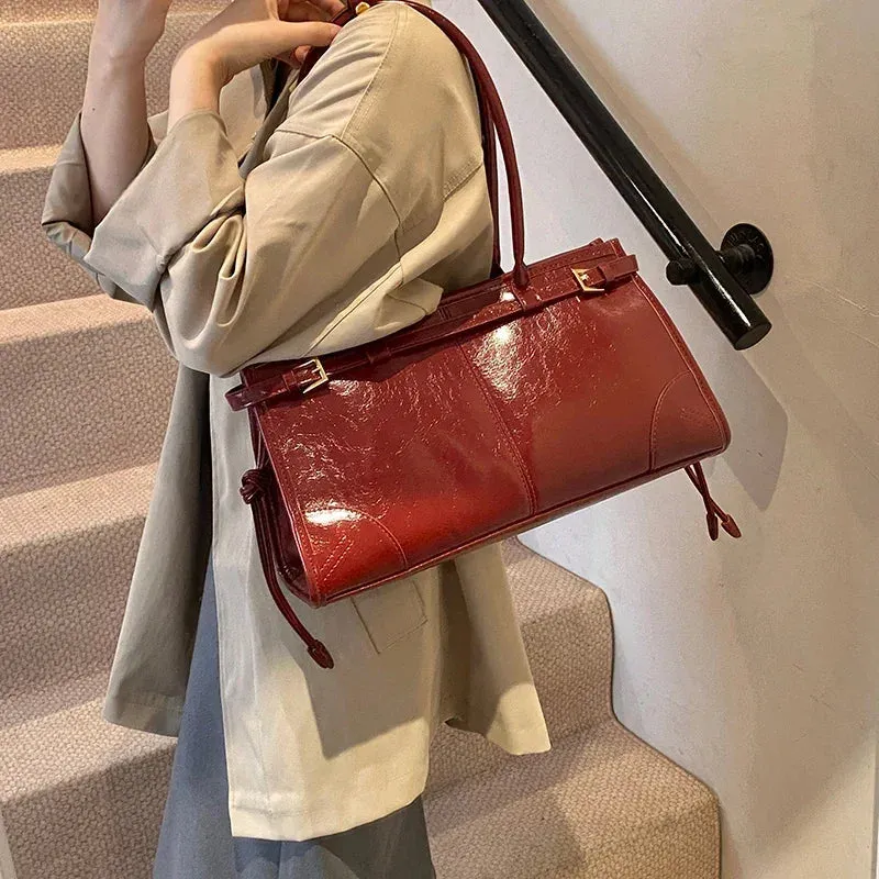 Faux Leather Retro Underarm Bags