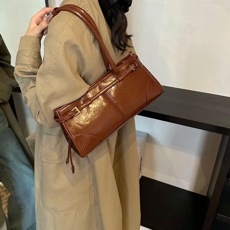 Faux Leather Retro Underarm Bags