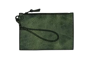 FELICITY ZIPPERED CLUTCH WITH WRISTLET LARGE - JADE BISON