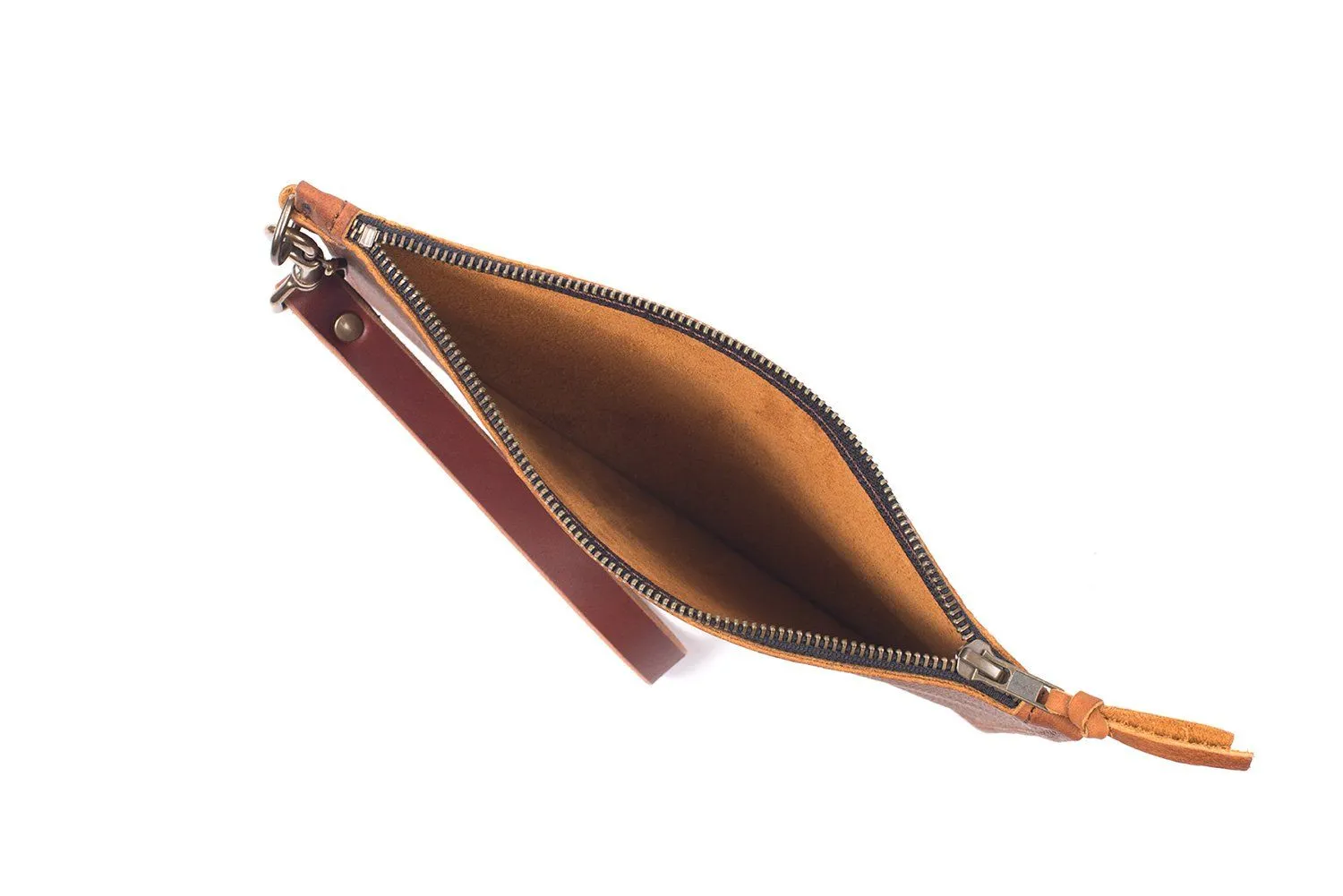 FELICITY ZIPPERED CLUTCH WITH WRISTLET - SMALL - CRANBERRY
