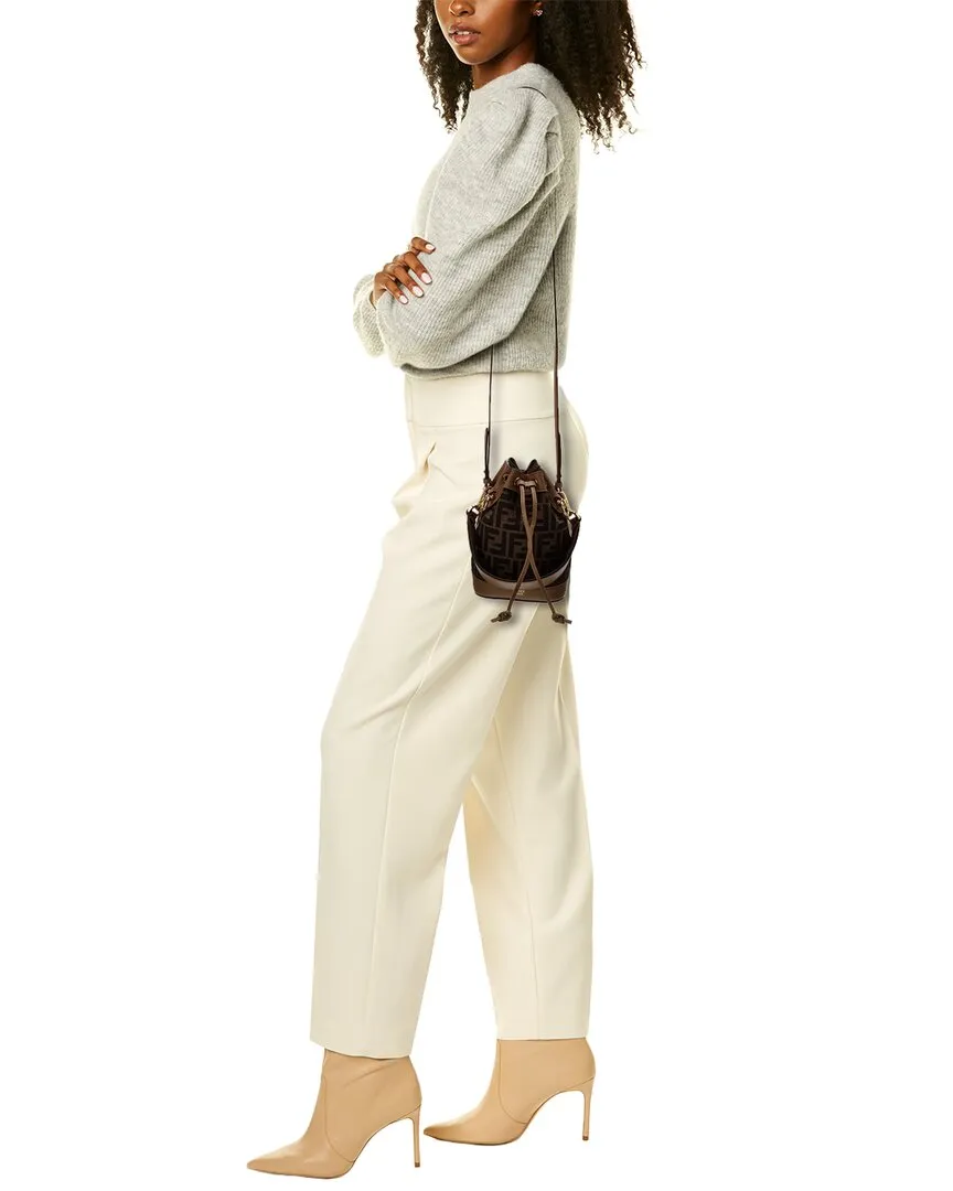 FENDI Mon Tresor Mini FF Jacquard & Leather Bucket Bag