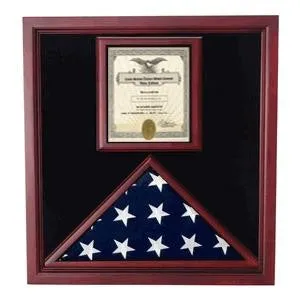 Flag and Document Case - Vertical 8 1/2 x 11 Document, Cherry Case