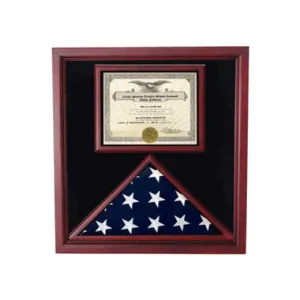 Flag and Document Display Case - Fit 5" x 9.5" flag.
