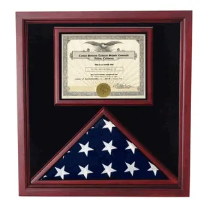 Flag display cases with certificate holder Musium Qulaty plexi glas