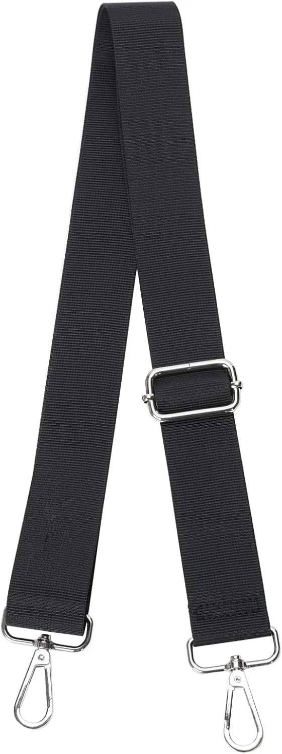 FLYAMAPIRIT Adjustable Shoulder Strap for Bags, 3.8 cm Wide Bag Strap, DIY Accessories for Handbags, Tote Bags and Shoulder Bags, Black, Black