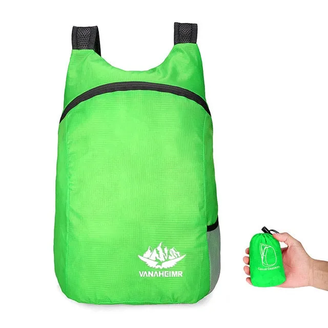 Foldable 15L Waterproof Travel Backpack, Men Women Hiking Backpack, Female Sport Bags, Outdoor